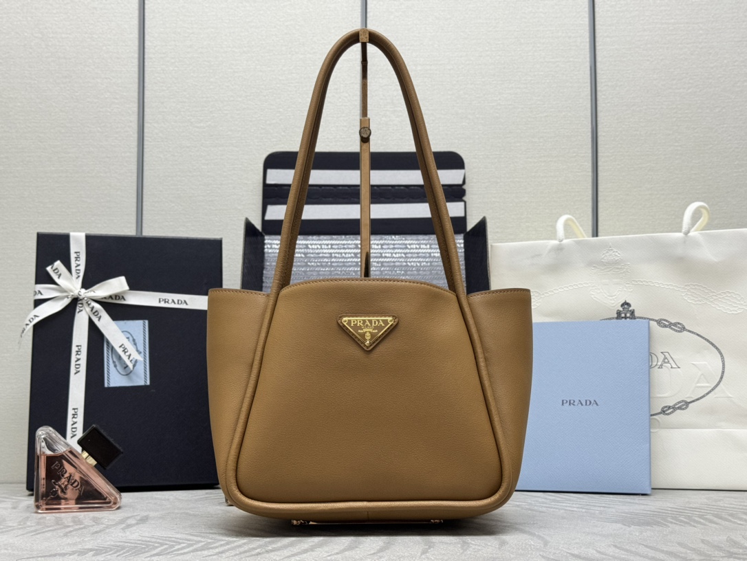 Prada 2026 Genuine Leather (Prada Basket / Underarm Tote) - Image 2