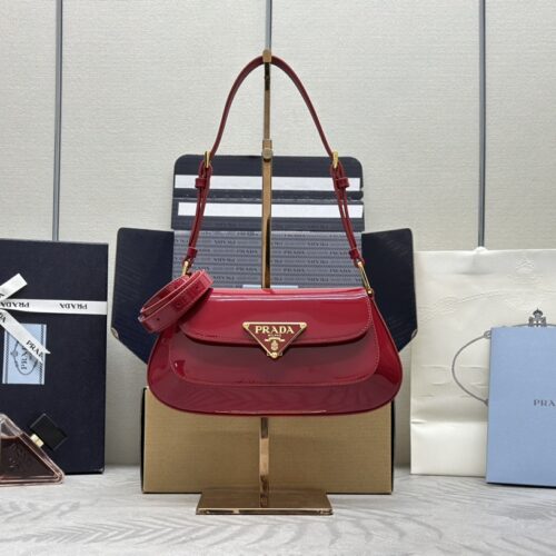 Alternative view of Prada patent leather flap shoulder bag (1BD344)