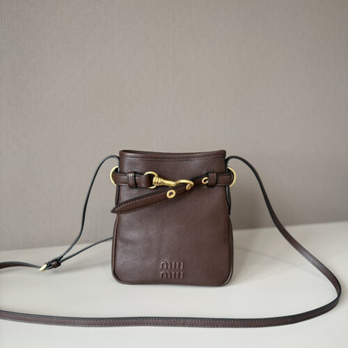 Miu Miu Nappa Genuine Leather Mini Lucky Bag Bucket Bag