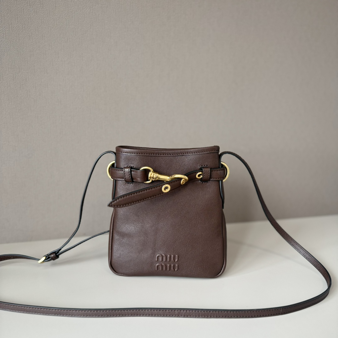 Miu Miu Nappa Genuine Leather Mini Lucky Bag Bucket Bag - Image 2