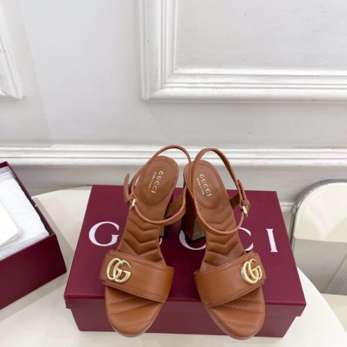 Alternative view of Gucci metallic platform sandals