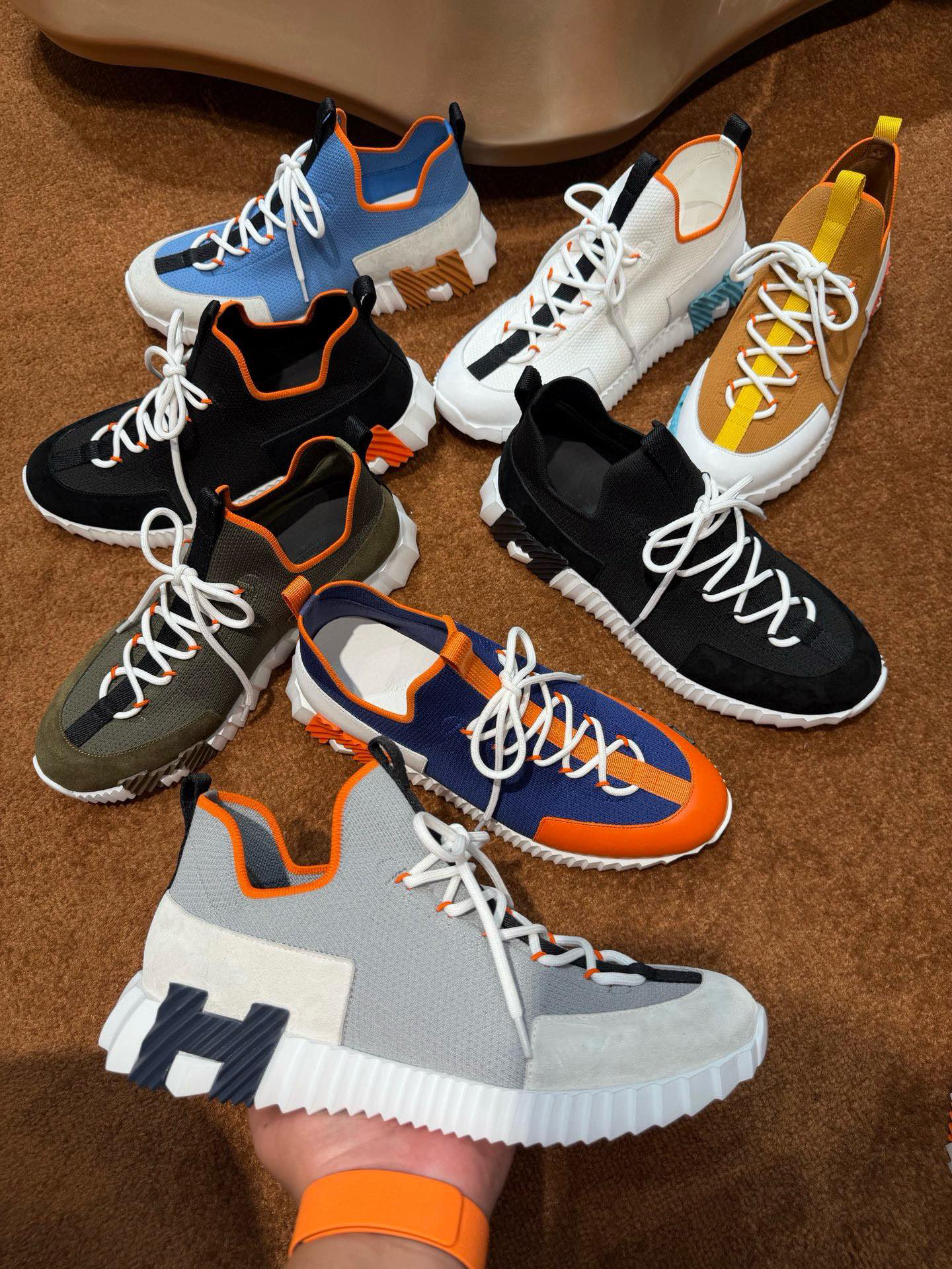 Hermès Lift series knitted couple sneakers