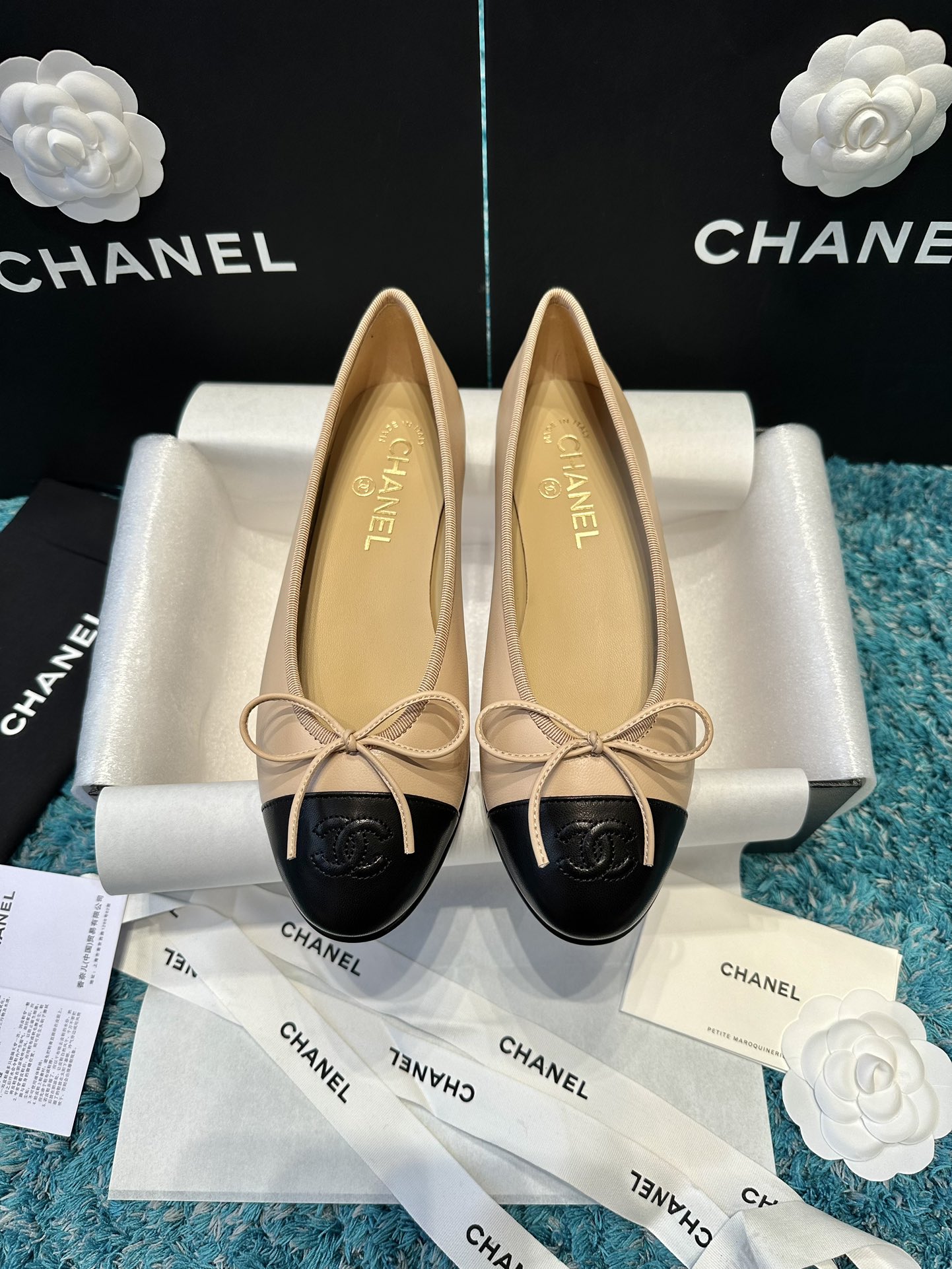 Chanel round-toe ballet shoes