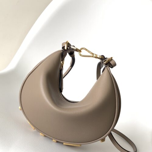 Fendi Fendigraphy Mini Crescent-Shaped Underarm Bag