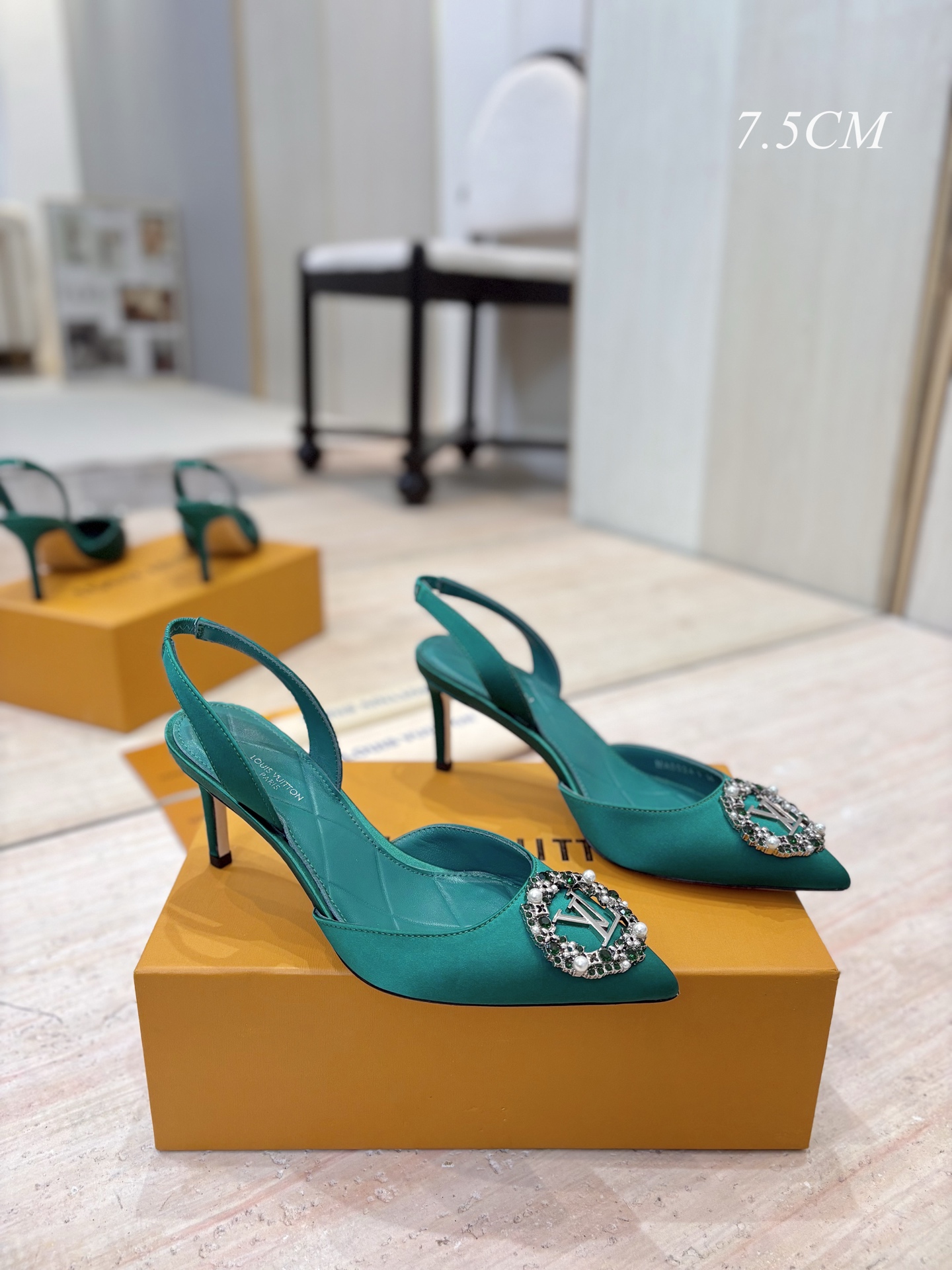 Louis Vuitton Met Slingback Open-Heel High Heels - Image 3
