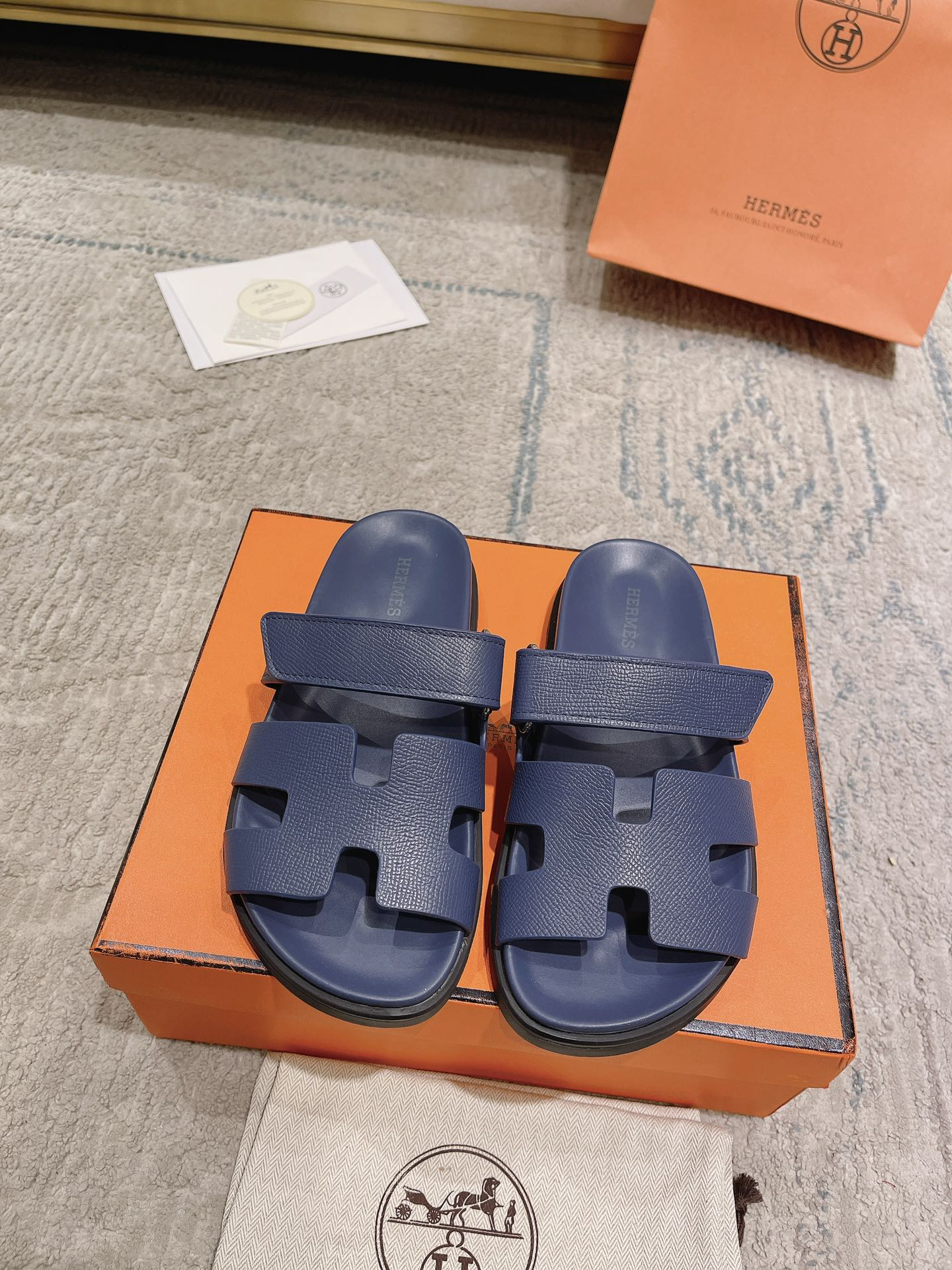 Hermès Chypre series Velcro H-shaped sandals - Image 3