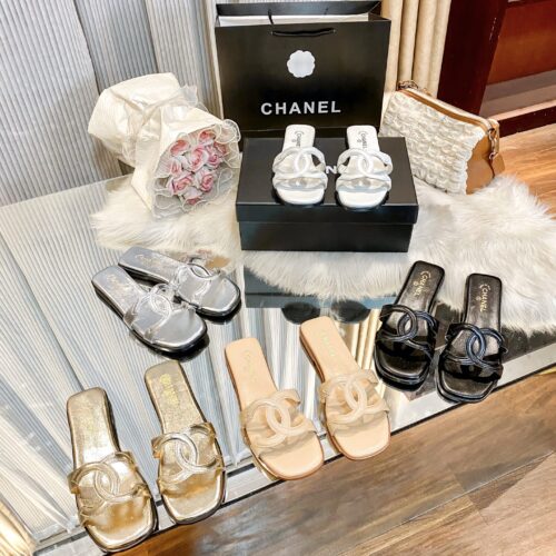 Chanel double C woven flat sandals