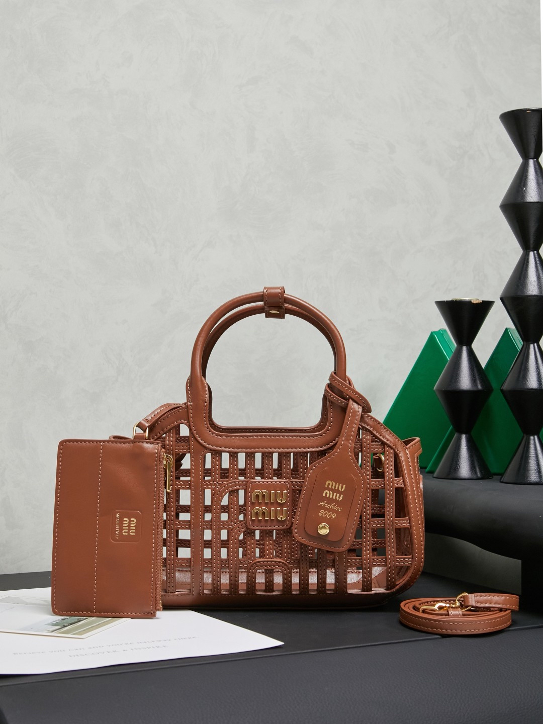 Miu Miu openwork basket bag
