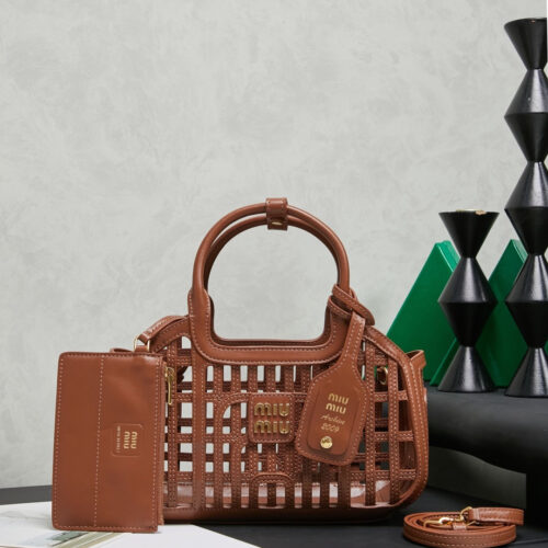 Alternative view of Miu Miu openwork basket bag