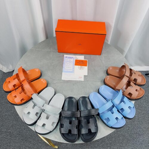Hermès Chypre series Velcro H-shaped sandals