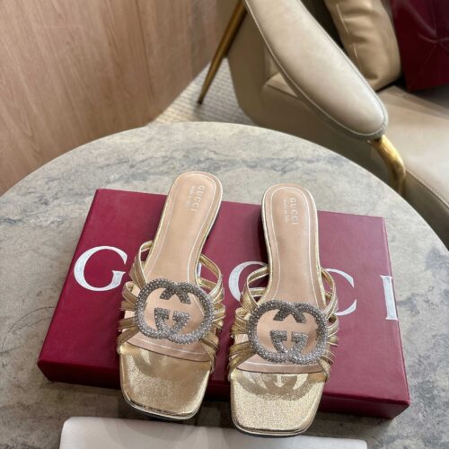 Alternative view of Gucci Crystal-Embellished Interlocking Double G Sandals for Women