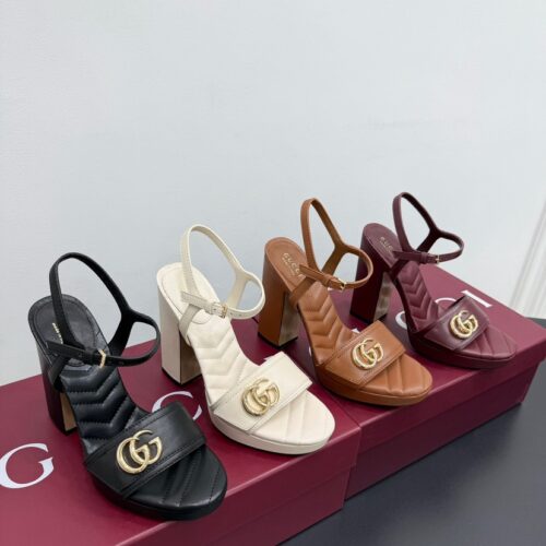 Gucci metallic platform sandals