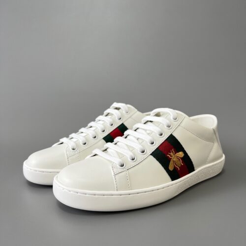 Gucci Ace series white sneakers with bee embroidery