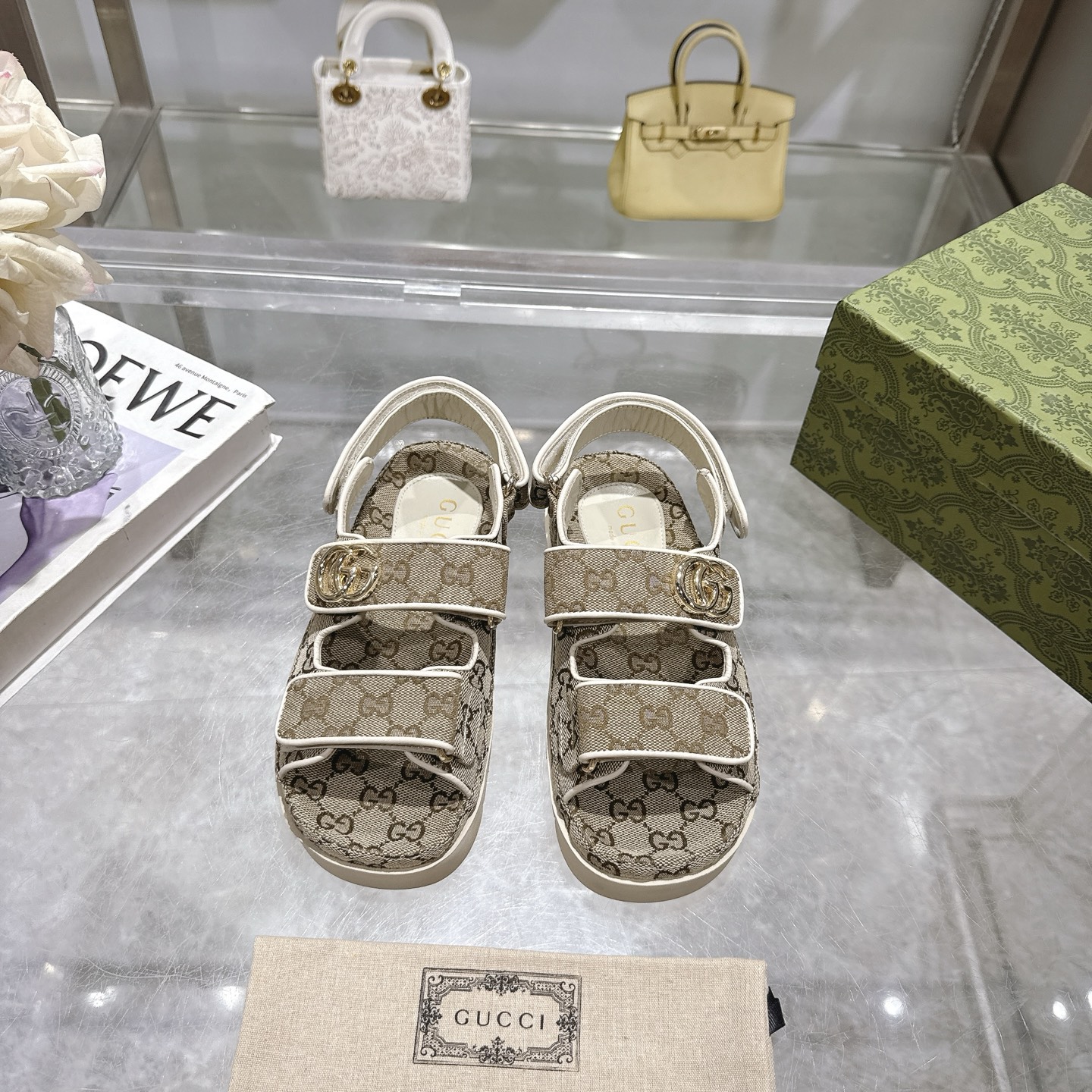 Gucci Double G Velcro Platform Sandals - Image 4