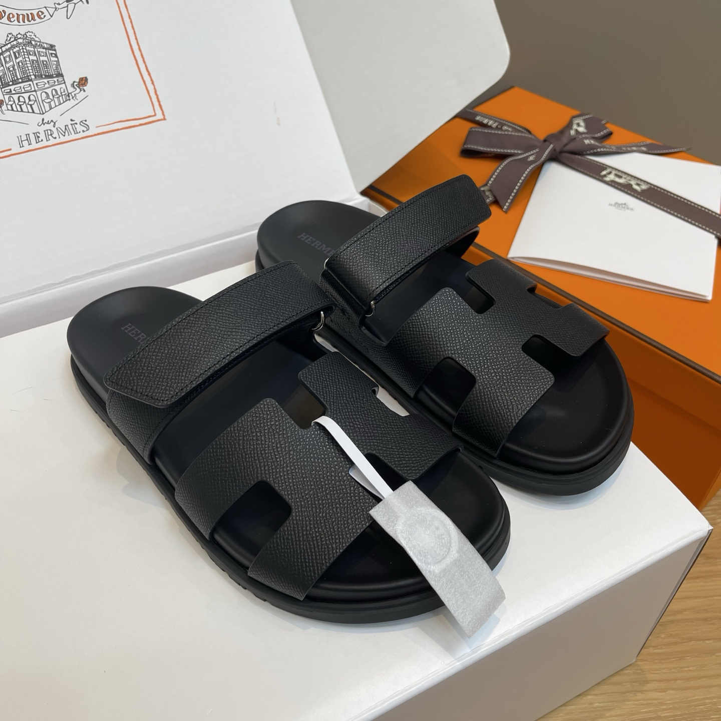 Hermès Chypre series Velcro H-shaped sandals - Image 6