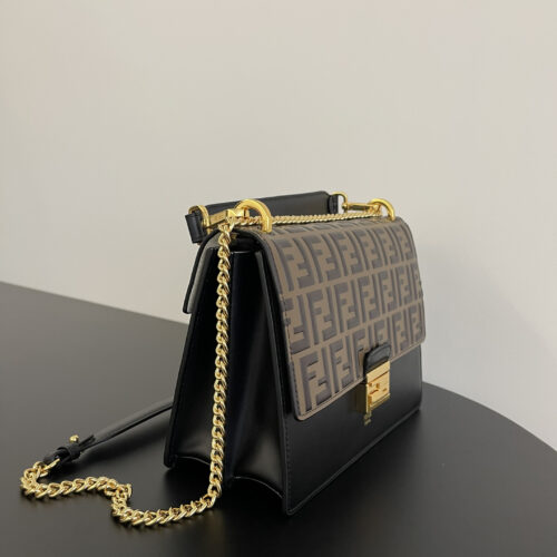 Alternative view of Fendi Kan I flap chain bag (FF monogram version)