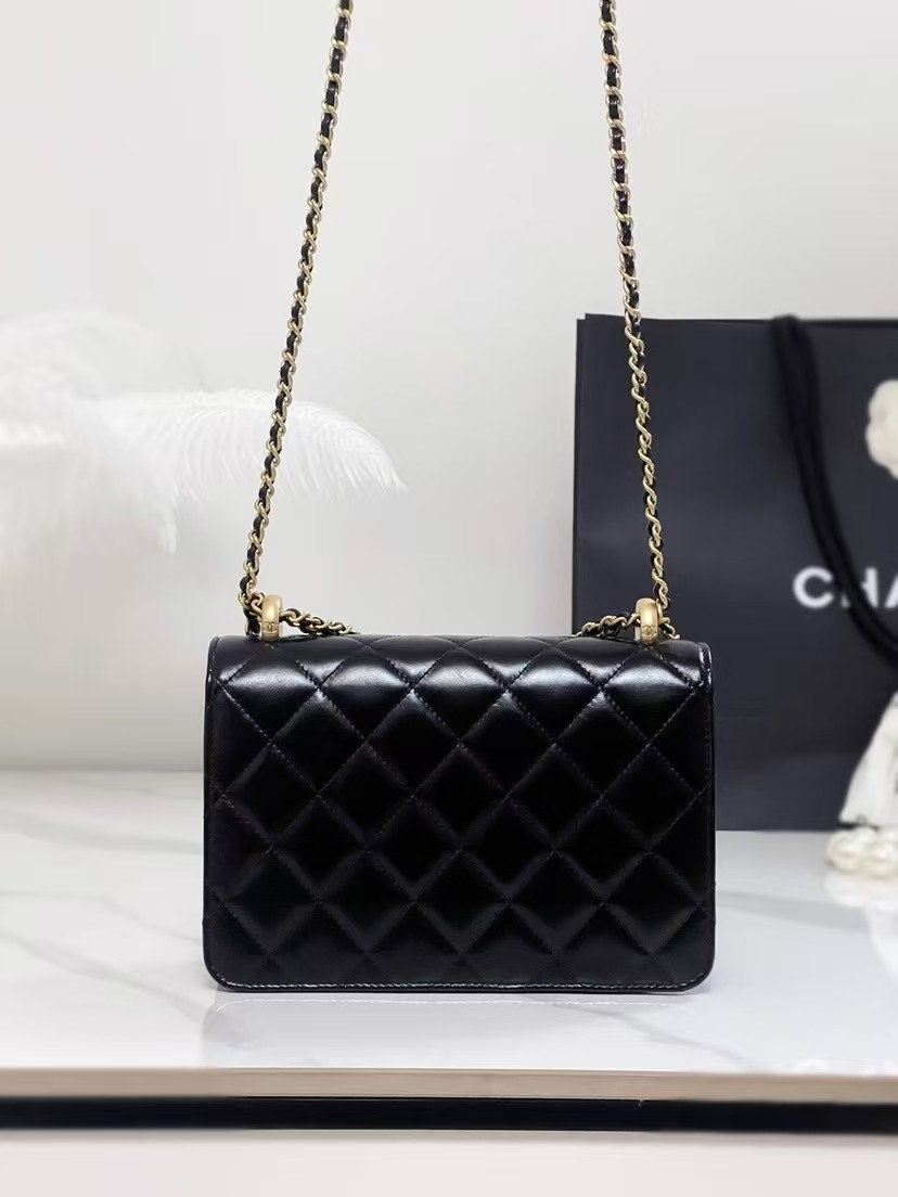 Chanel 26S Double Gold Ball Adjustable Buckle Square Fat Bag (Small Gold Ball Adjustable Baguette Bag) (Copy) - Image 3