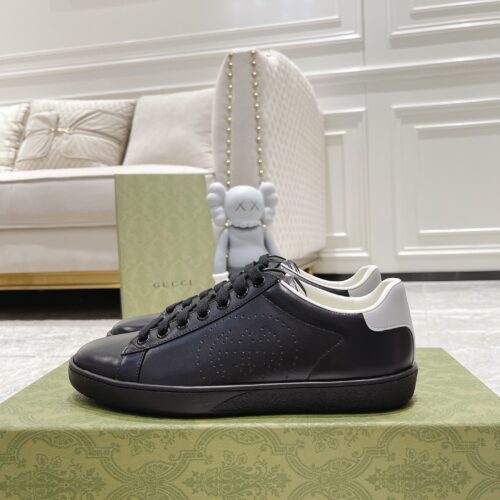 Alternative view of Gucci Ace series perforated double G low-top white sneakers