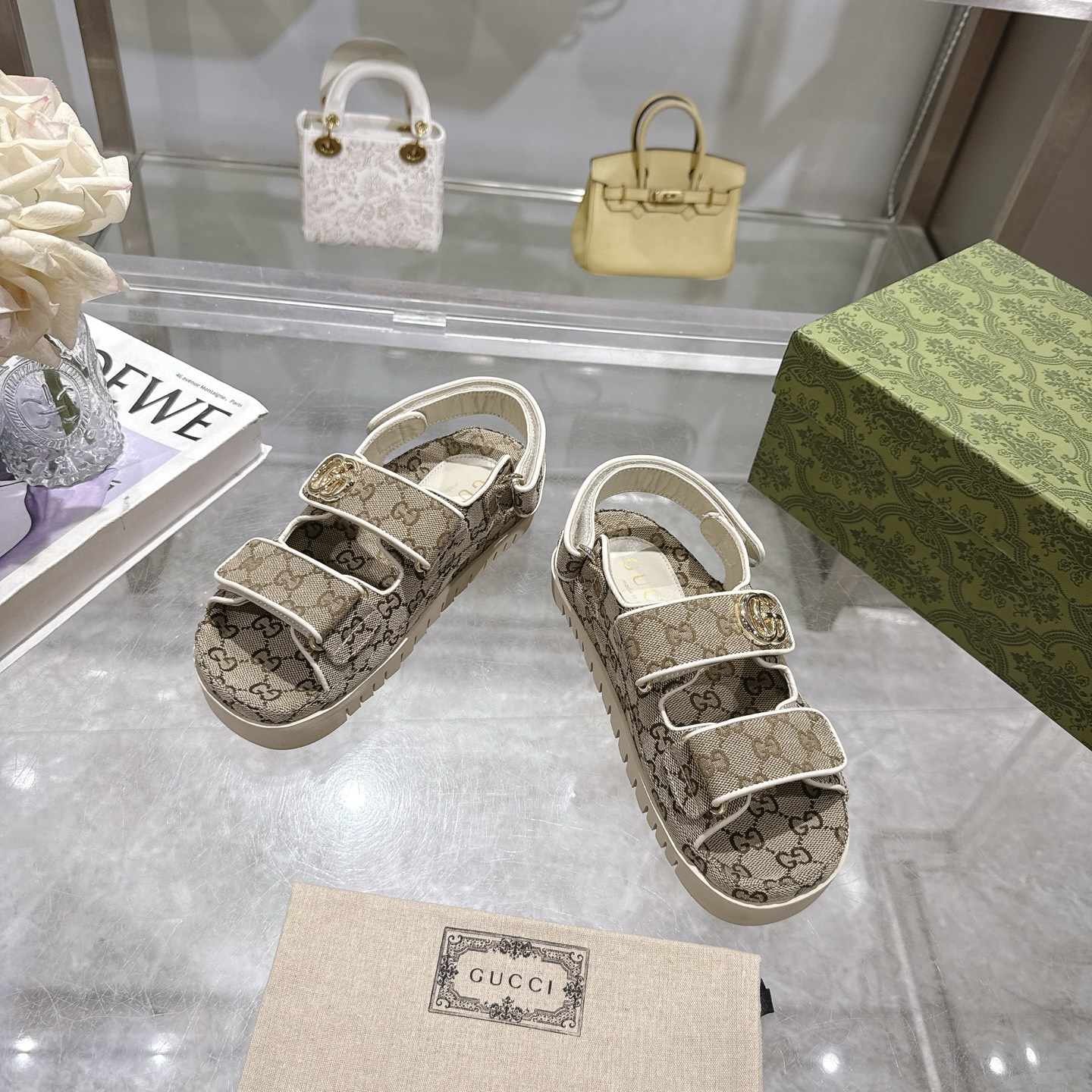 Gucci Double G Velcro Platform Sandals - Image 5