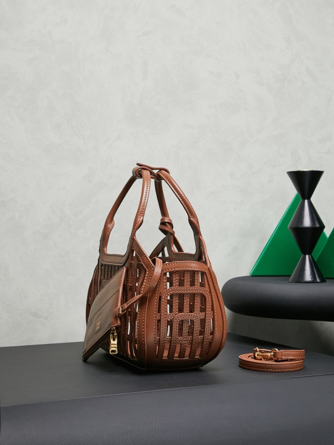 Miu Miu openwork basket bag - Image 4