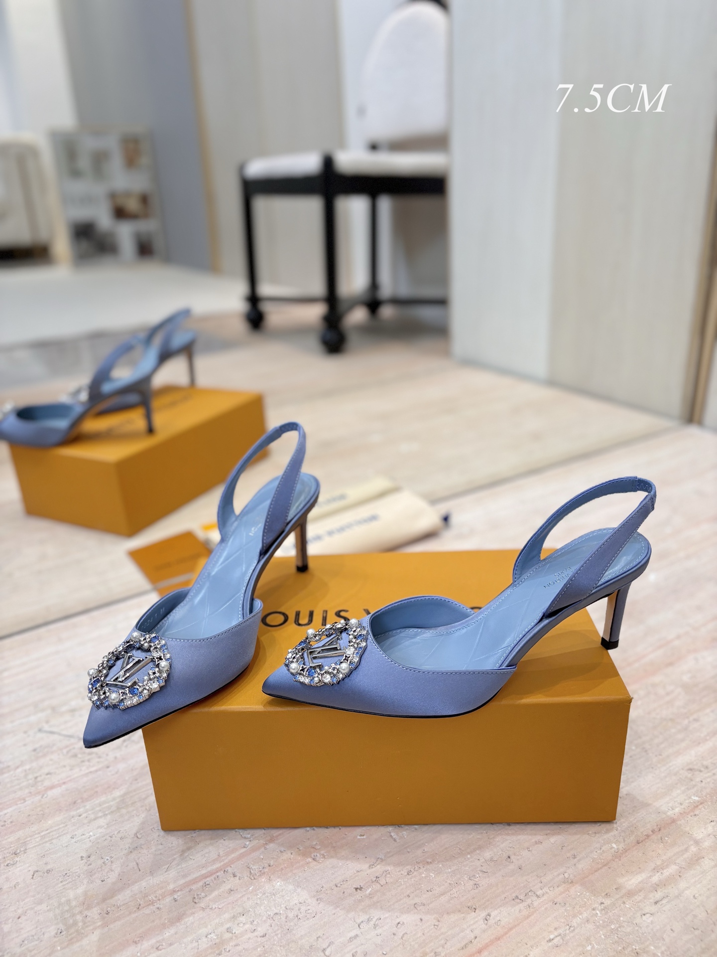 Louis Vuitton Met Slingback Open-Heel High Heels - Image 7