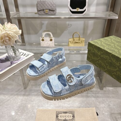 Alternative view of Gucci Double G Velcro Platform Sandals