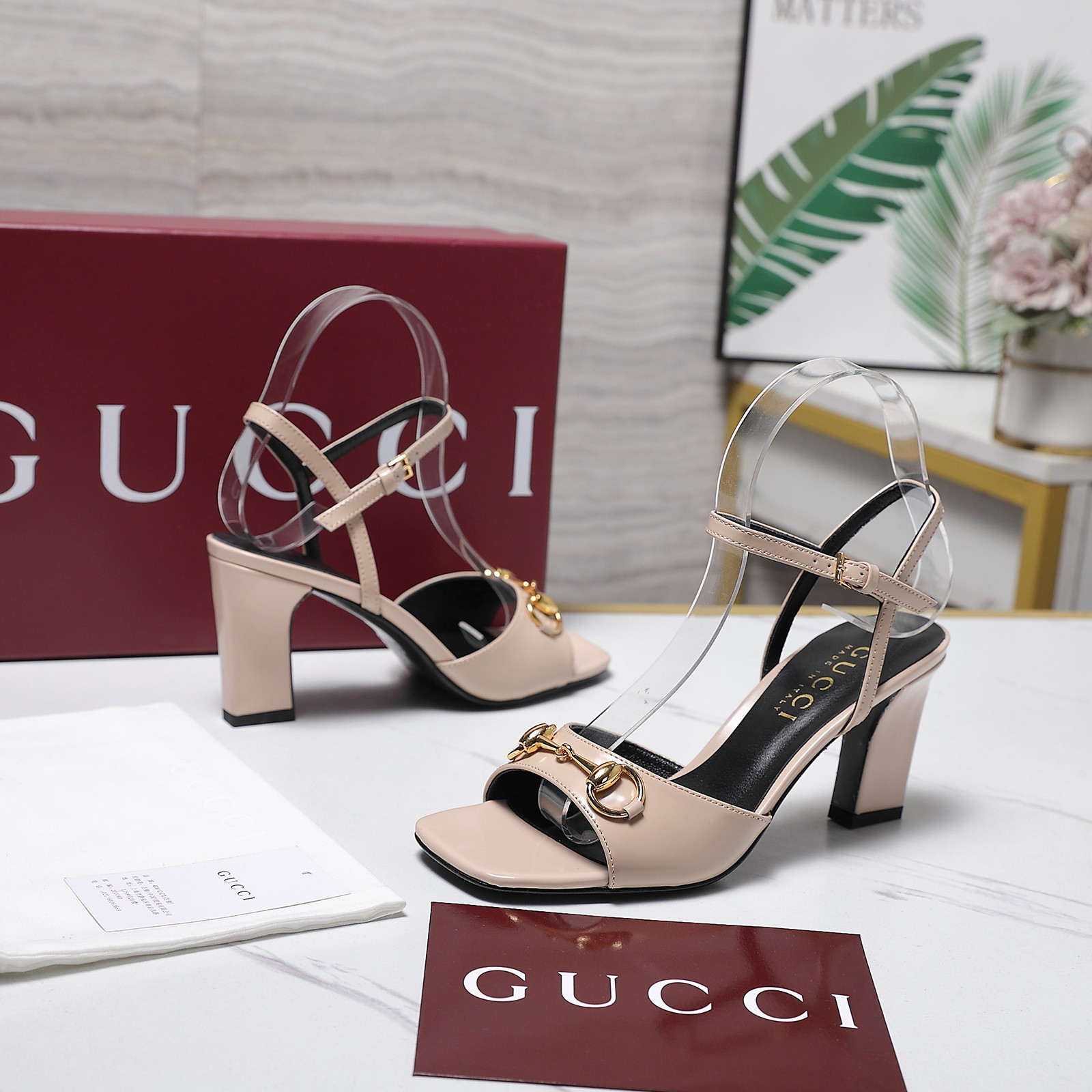 Gucci Horsebit Square Toe Chunky Heel Sandals - Image 6