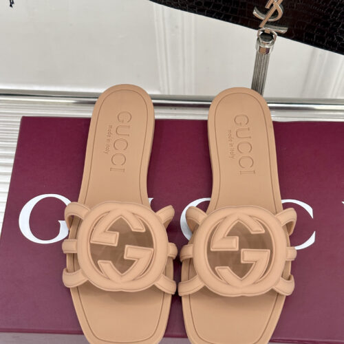 Gucci Lido series interlocking double G rubber sandals