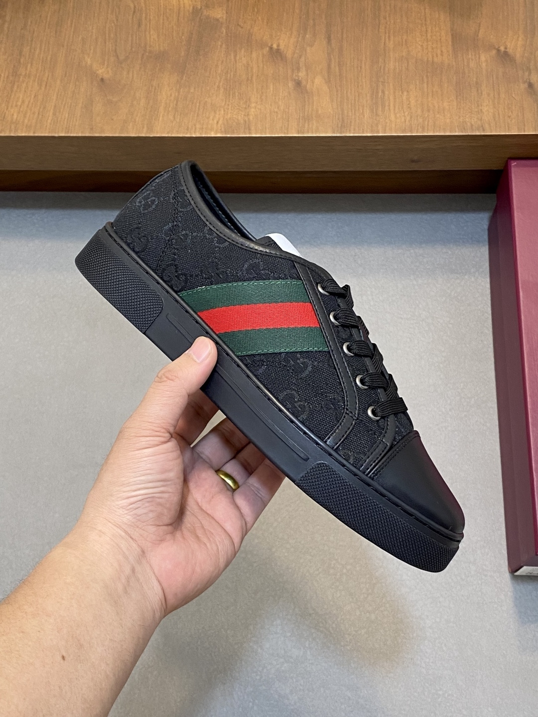 Gucci Tennis 1977 series GG canvas webbing low-top casual sneakers - Image 4