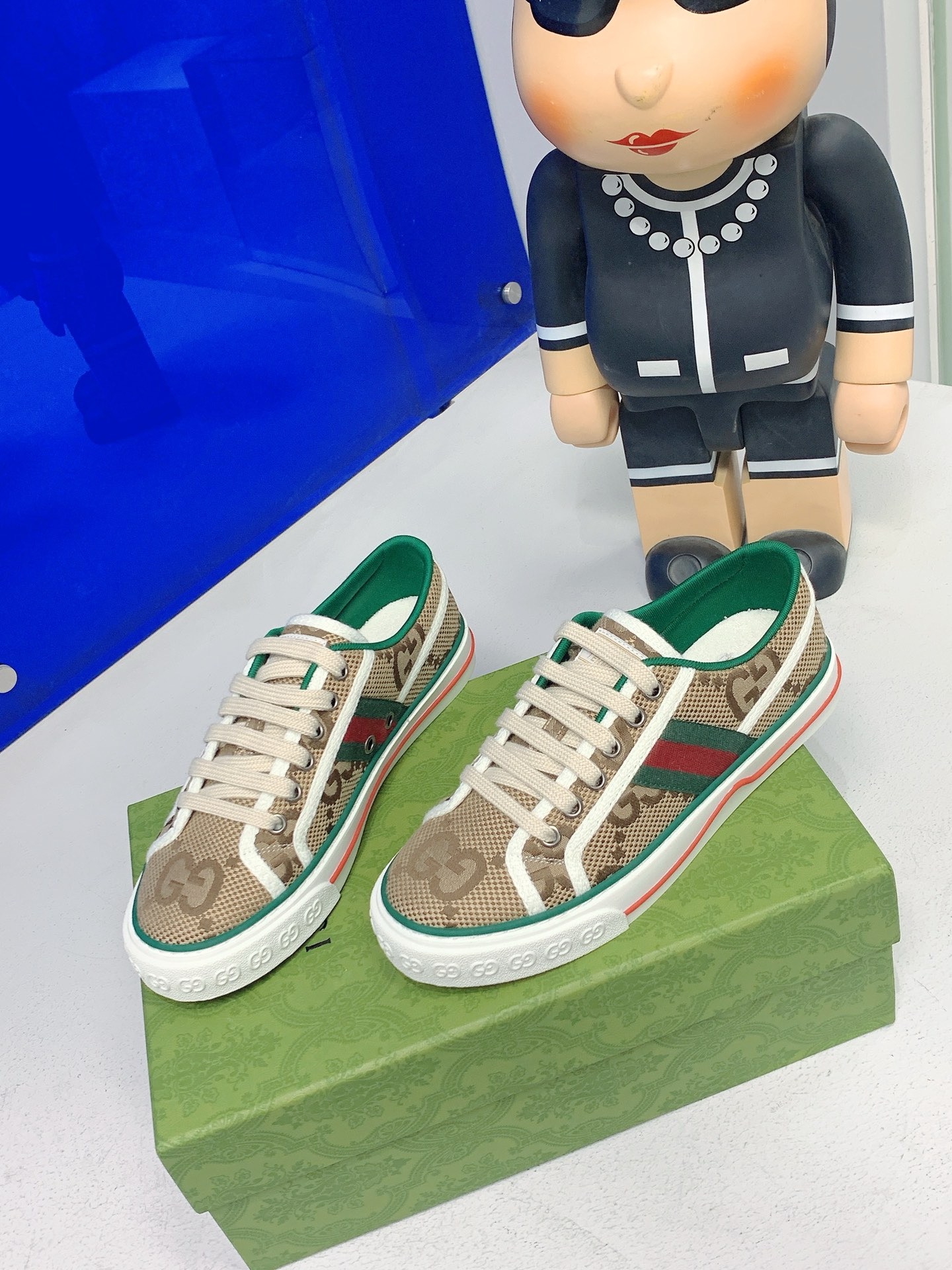 Gucci Tennis 1977 series GG monogram canvas low-top casual sneakers