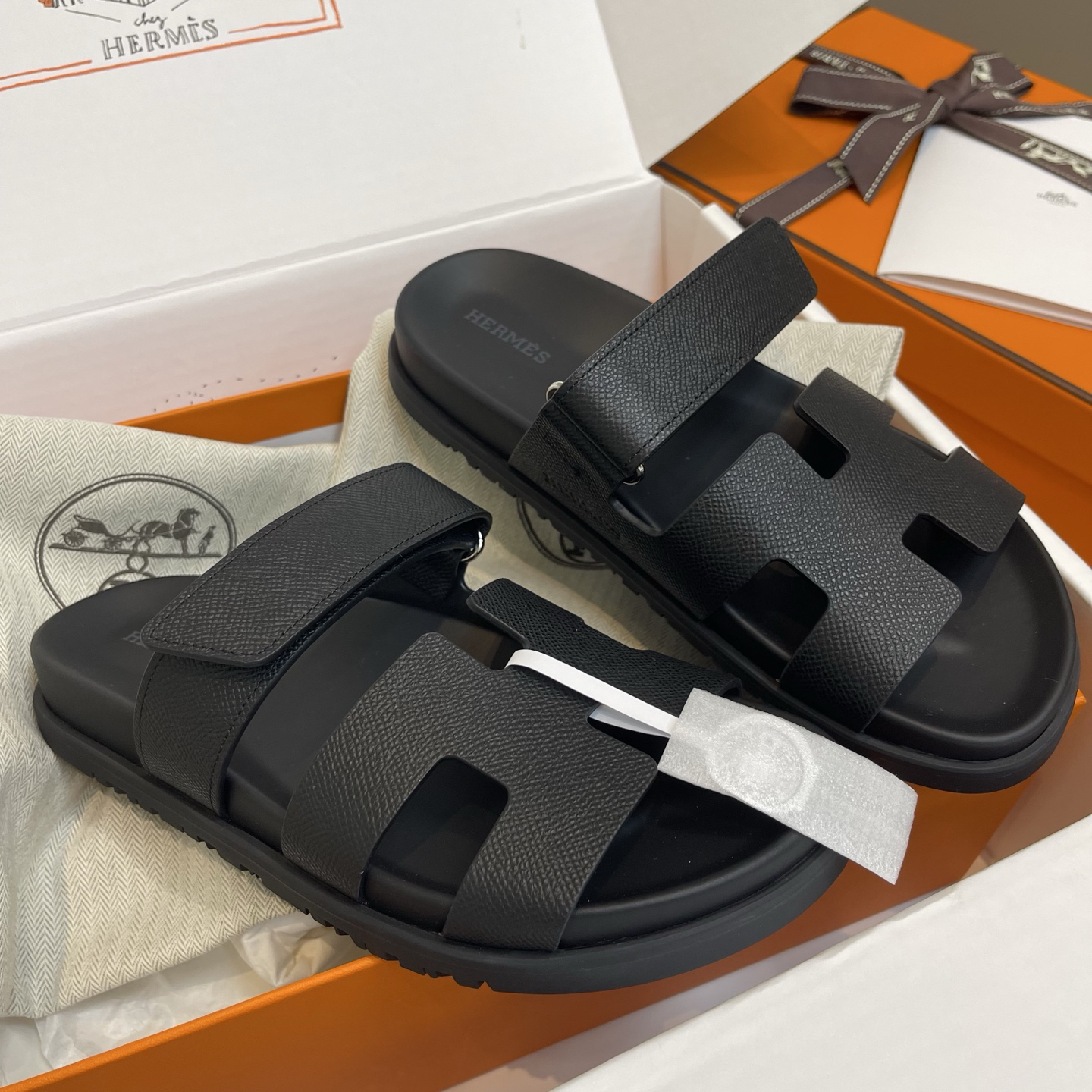 Hermès Chypre series Velcro H-shaped sandals - Image 8