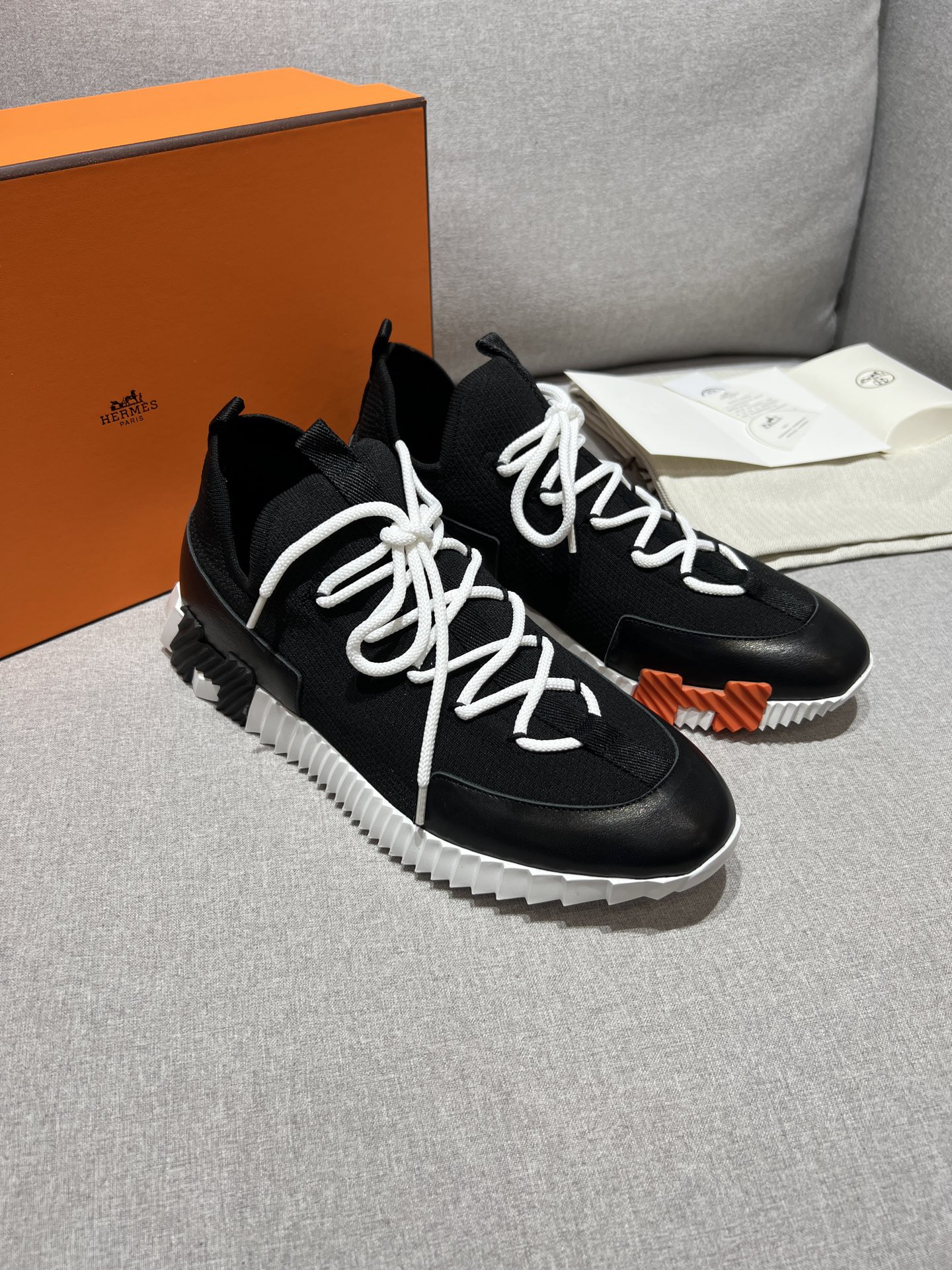 Hermès Lift series knitted couple sneakers - Image 5