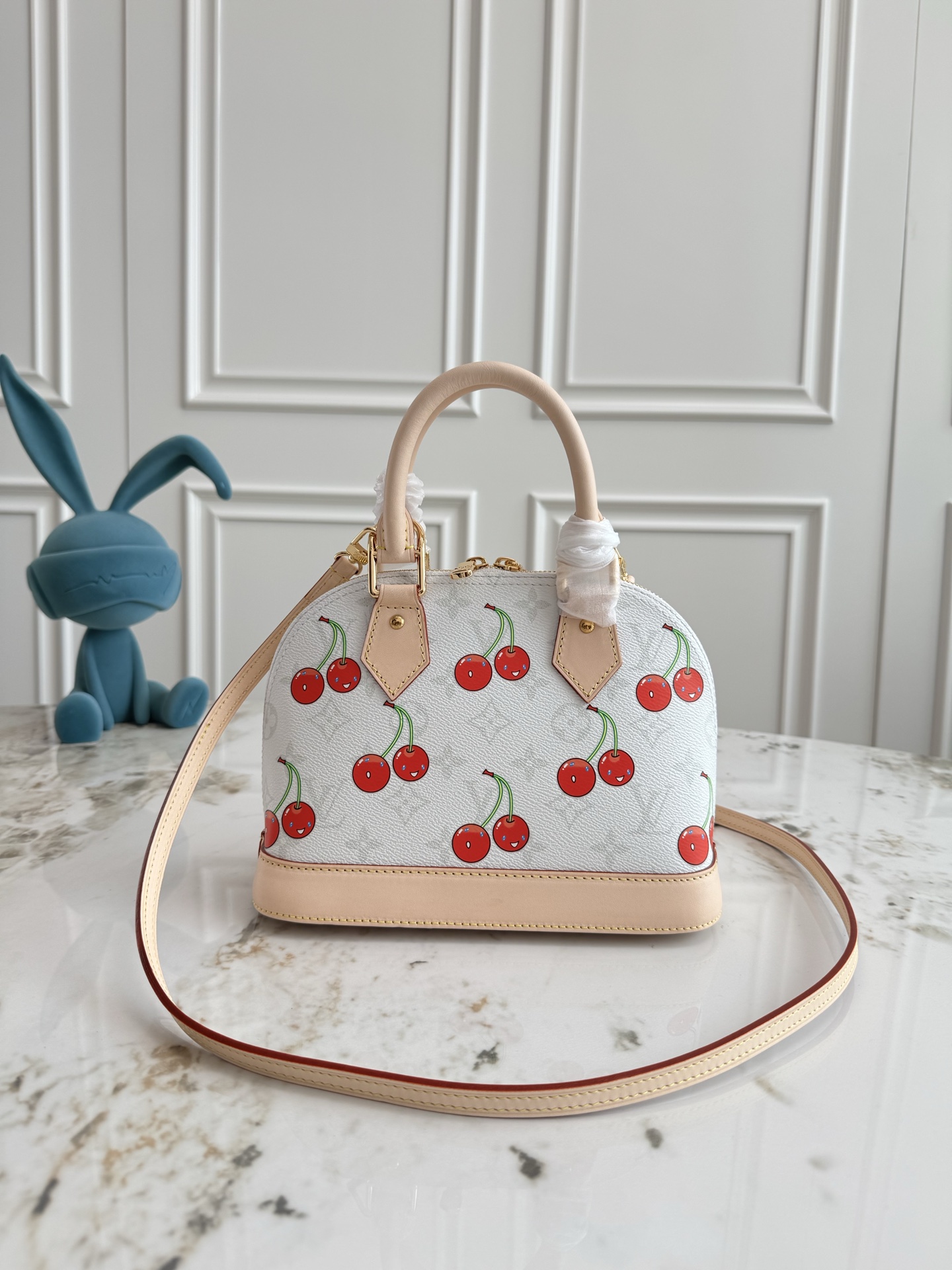 Louis Vuitton × Takashi Murakami Collaboration Nano Alma Cherry Shell Bag - Image 4
