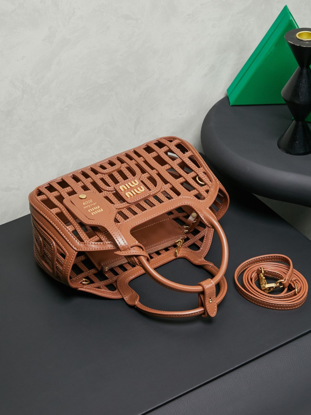 Miu Miu openwork basket bag - Image 5