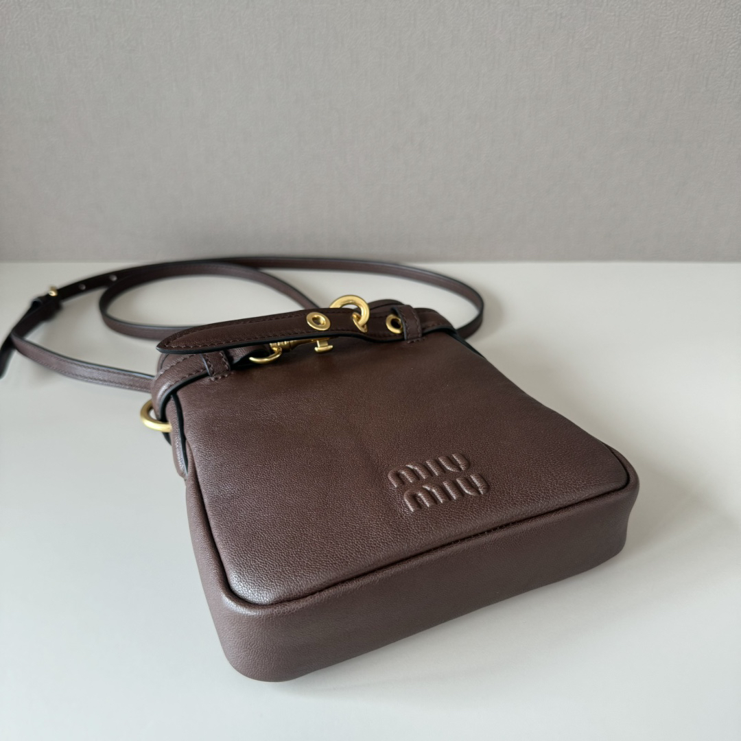 Miu Miu Nappa Genuine Leather Mini Lucky Bag Bucket Bag - Image 5