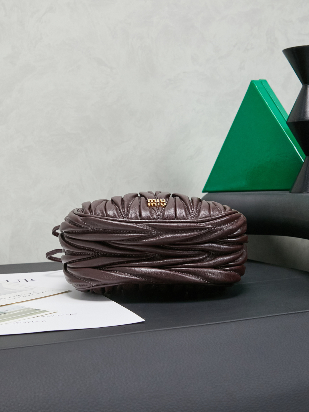 Miu Miu Matelassé genuine leather drawstring bucket bag - Image 5