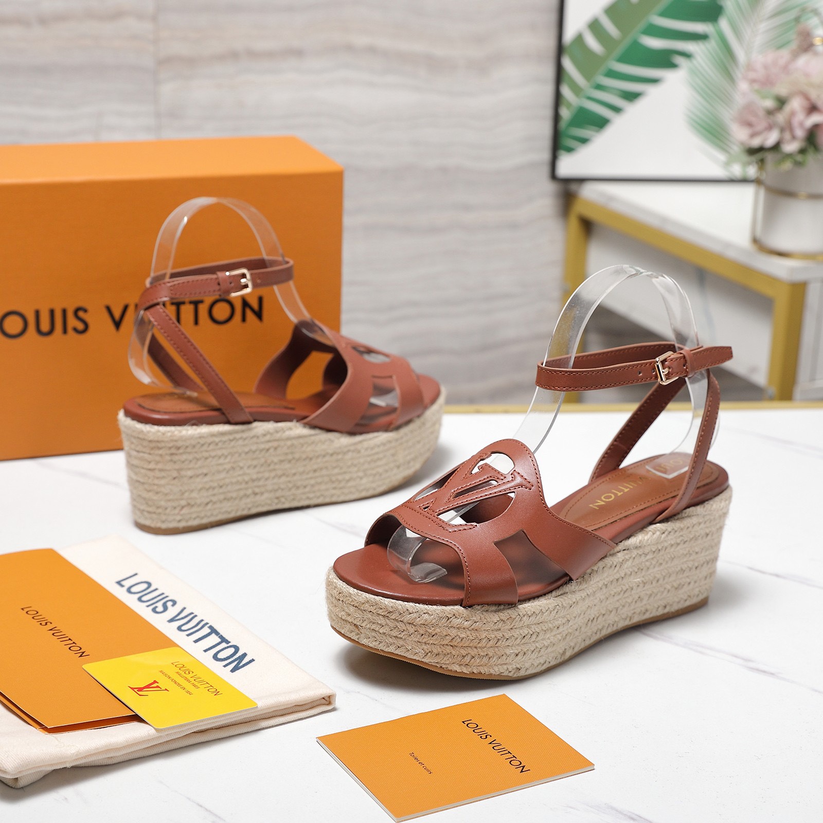 Louis Vuitton Women's Letter Rope Platform Sandals - Image 6