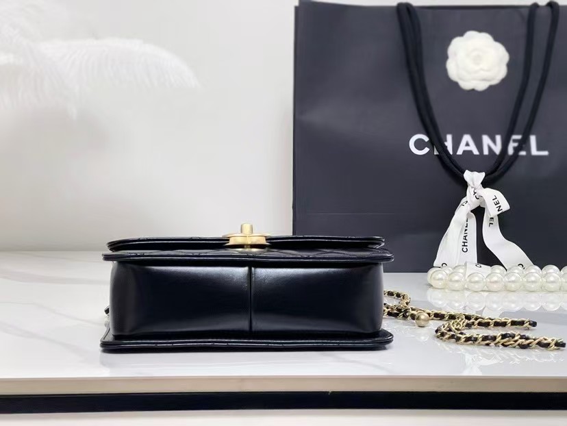 Chanel 26S Double Gold Ball Adjustable Buckle Square Fat Bag (Small Gold Ball Adjustable Baguette Bag) (Copy) - Image 4
