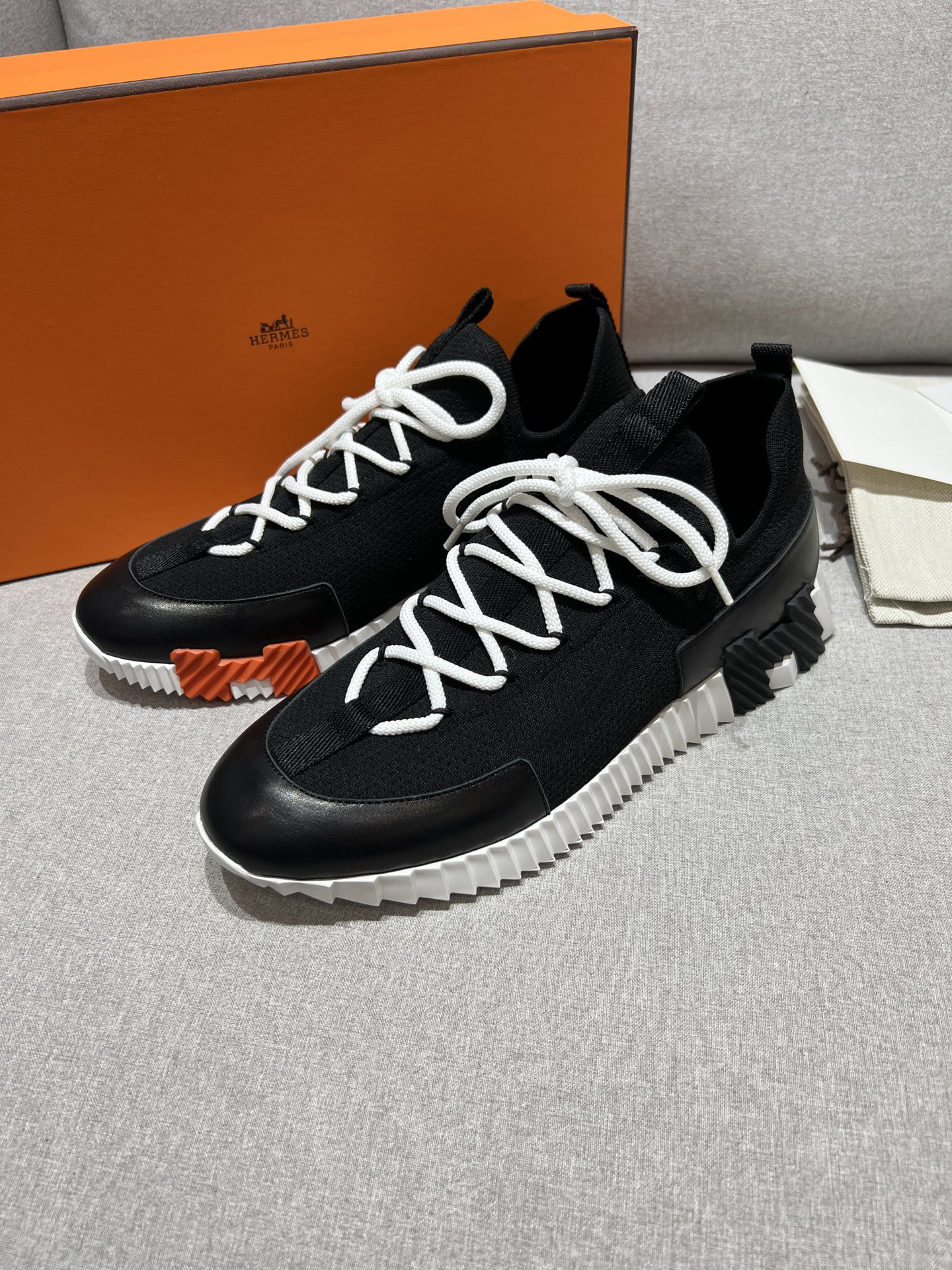 Hermès Lift series knitted couple sneakers - Image 6