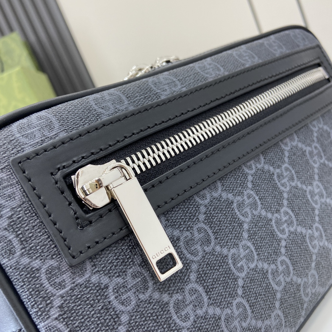 Gucci's popular GG Supreme black and grey monogram crossbody camera bag - Image 6