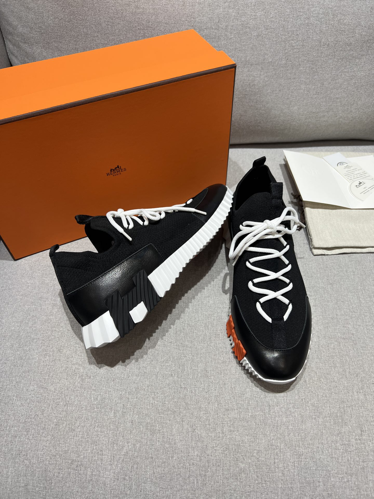 Hermès Lift series knitted couple sneakers - Image 7