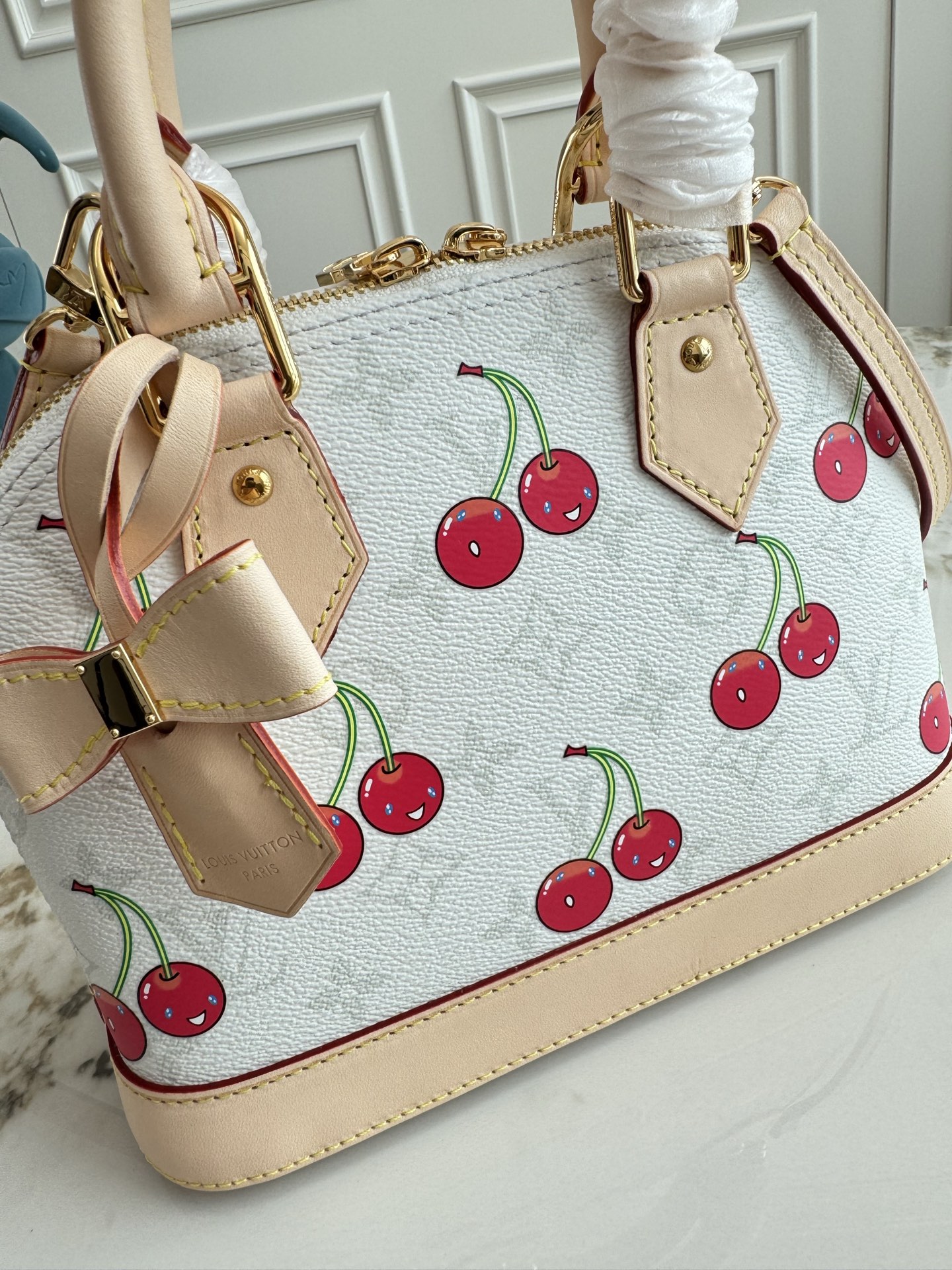 Louis Vuitton × Takashi Murakami Collaboration Nano Alma Cherry Shell Bag - Image 6
