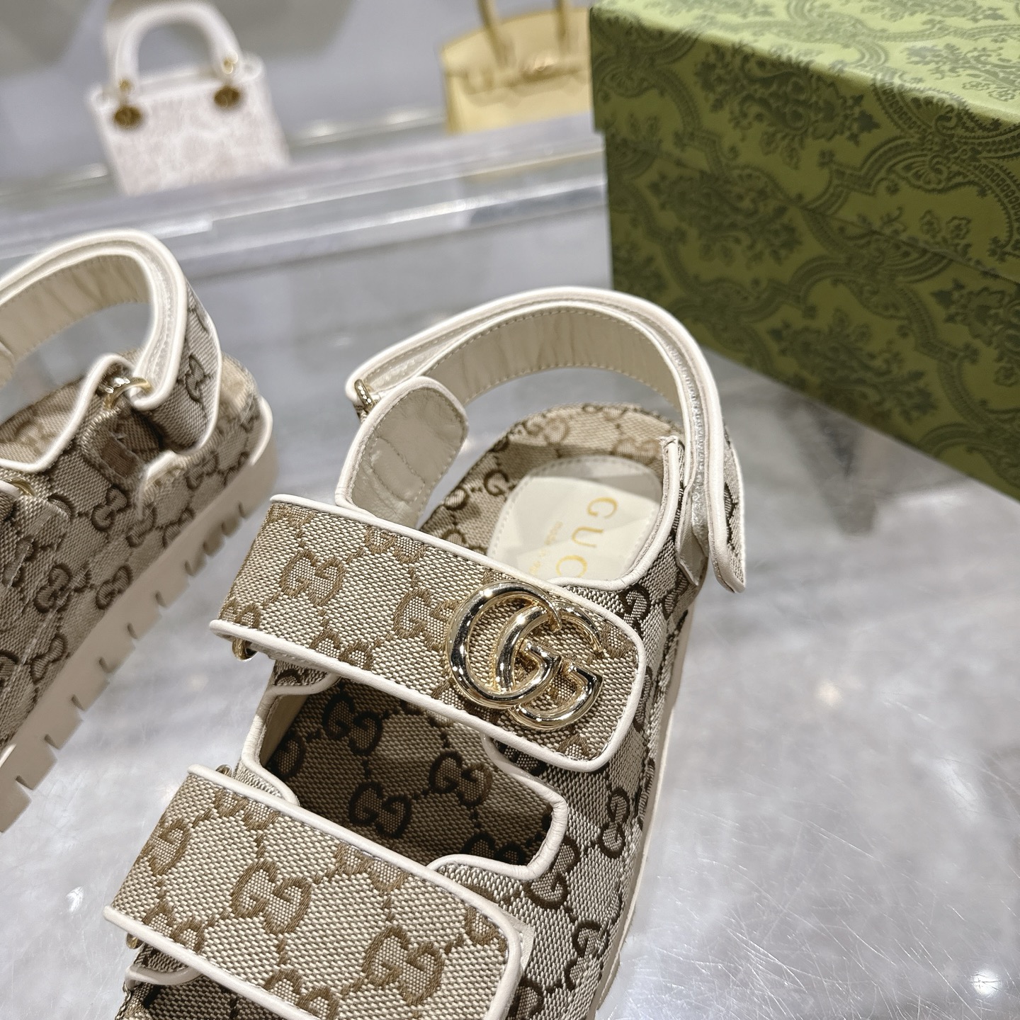 Gucci Double G Velcro Platform Sandals - Image 8