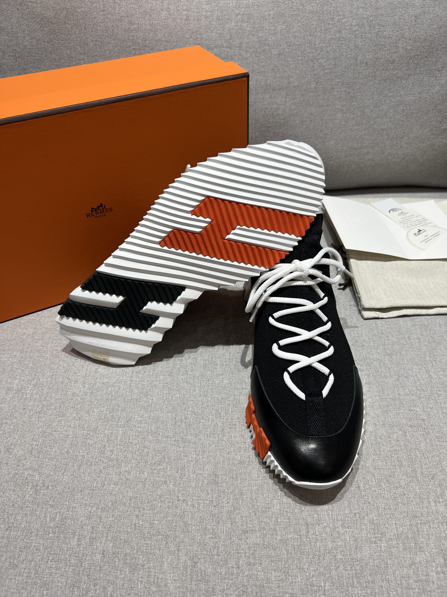 Hermès Lift series knitted couple sneakers - Image 8