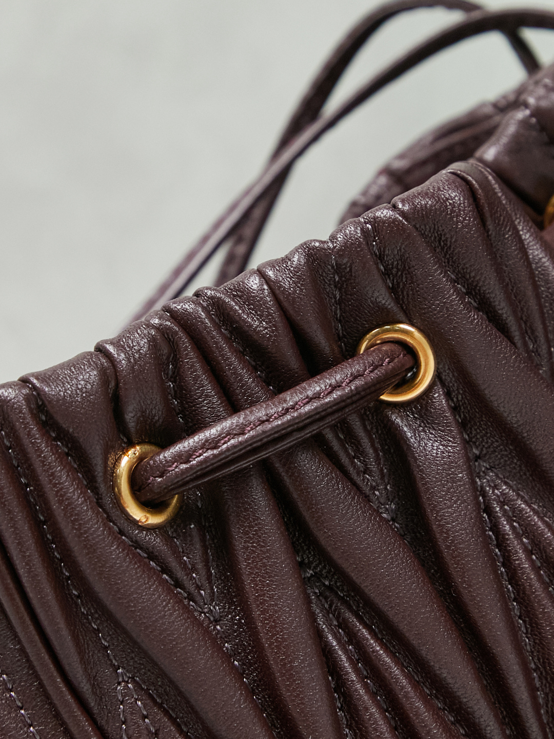Miu Miu Matelassé genuine leather drawstring bucket bag - Image 8