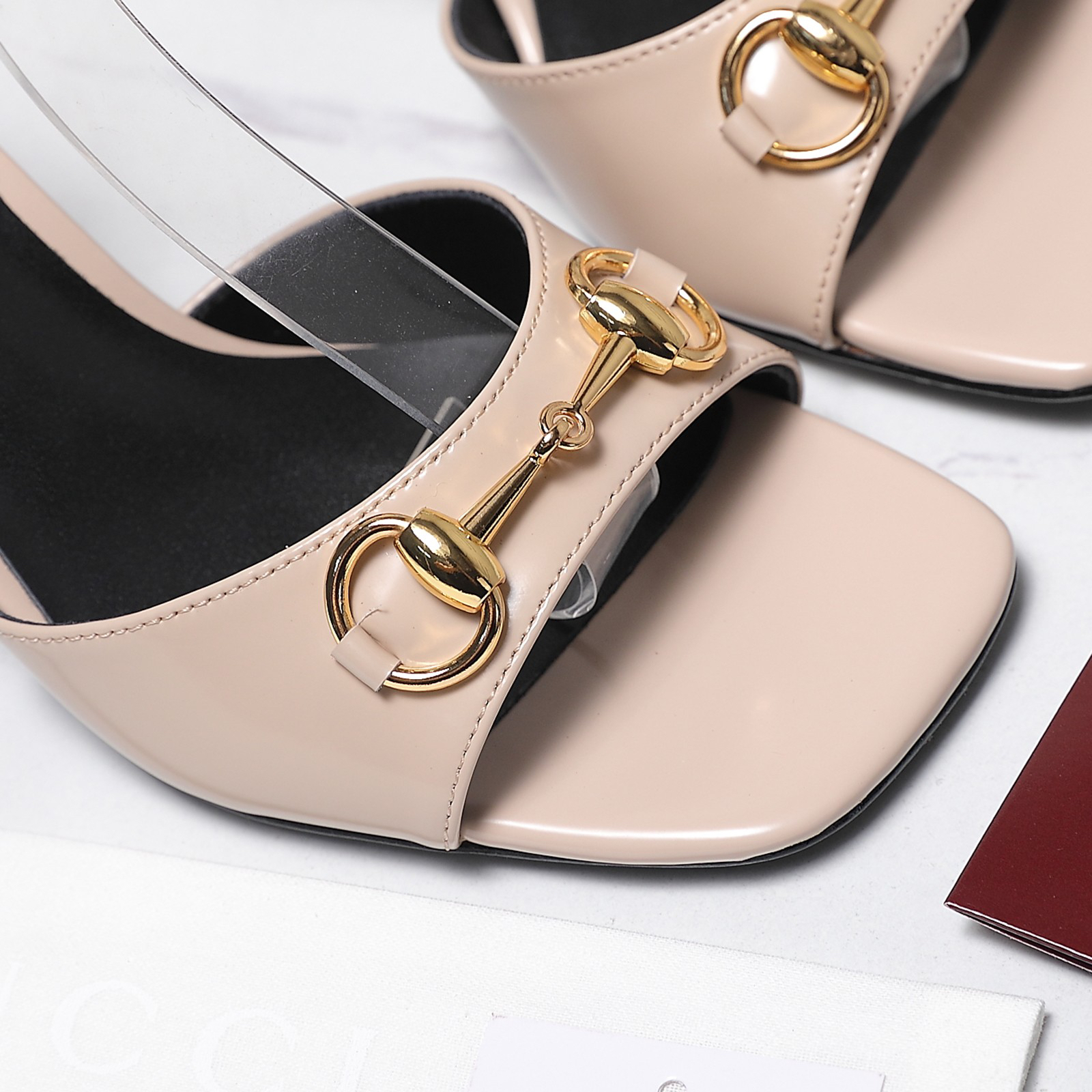 Gucci Horsebit Square Toe Chunky Heel Sandals - Image 9