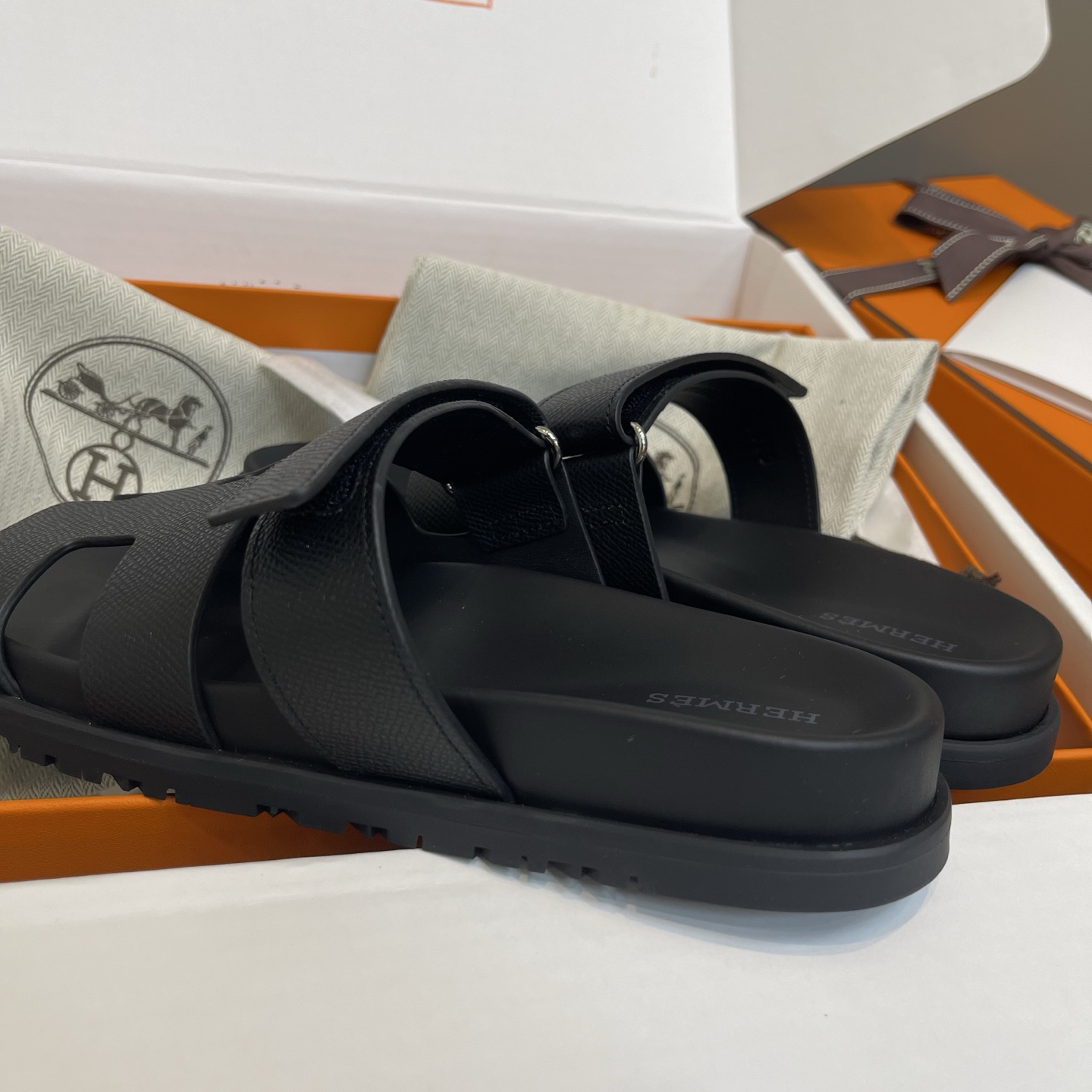 Hermès Chypre series Velcro H-shaped sandals - Image 12