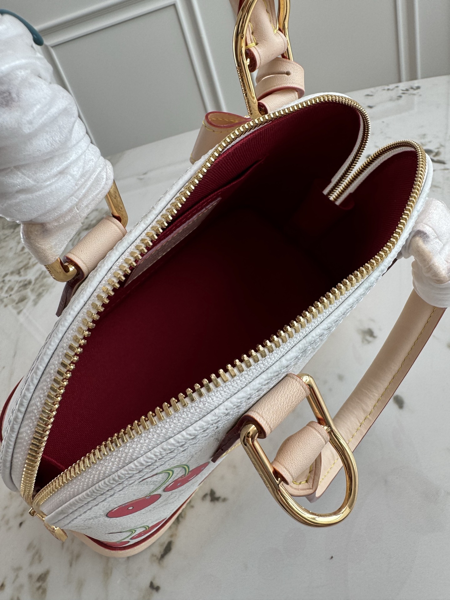 Louis Vuitton × Takashi Murakami Collaboration Nano Alma Cherry Shell Bag - Image 8