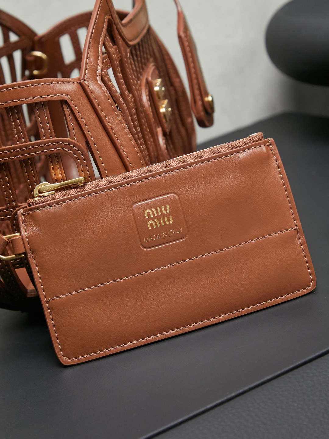 Miu Miu openwork basket bag - Image 9