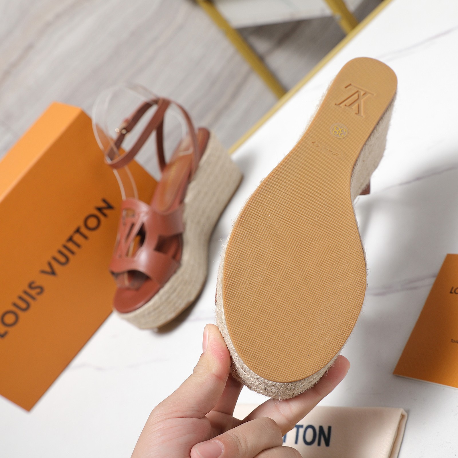 Louis Vuitton Women's Letter Rope Platform Sandals - Image 10